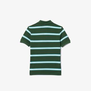 Polo garçon Lacoste à rayures en petit piqué de coton Polos - Vert - Lacoste - Enfant
