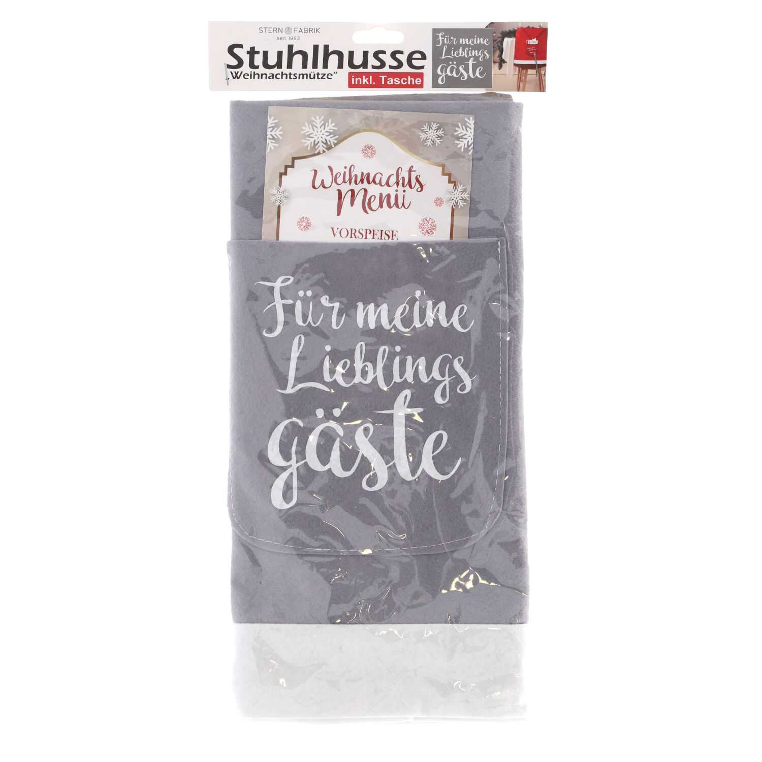 Stuhlhusse Weihnachtsmütze 48cm aus Filz