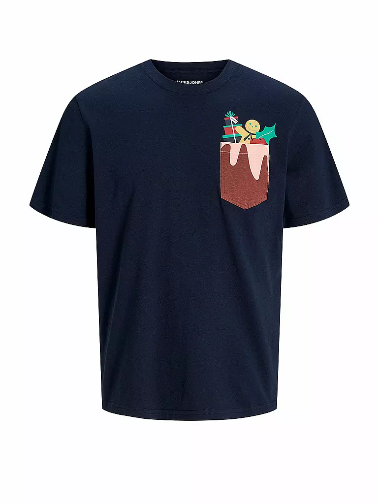 JACK & JONES T-Shirt JJXMAS dunkelblau