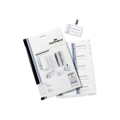 Durable - 200 Cartes prédécoupées pour badges 54 x 90 mm
