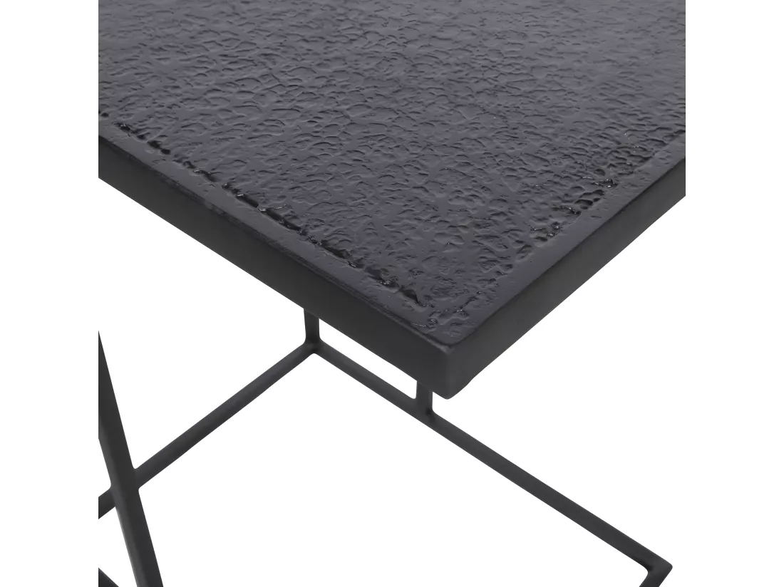 Febe - Bout de canapé en métal 45x35cm - Noir