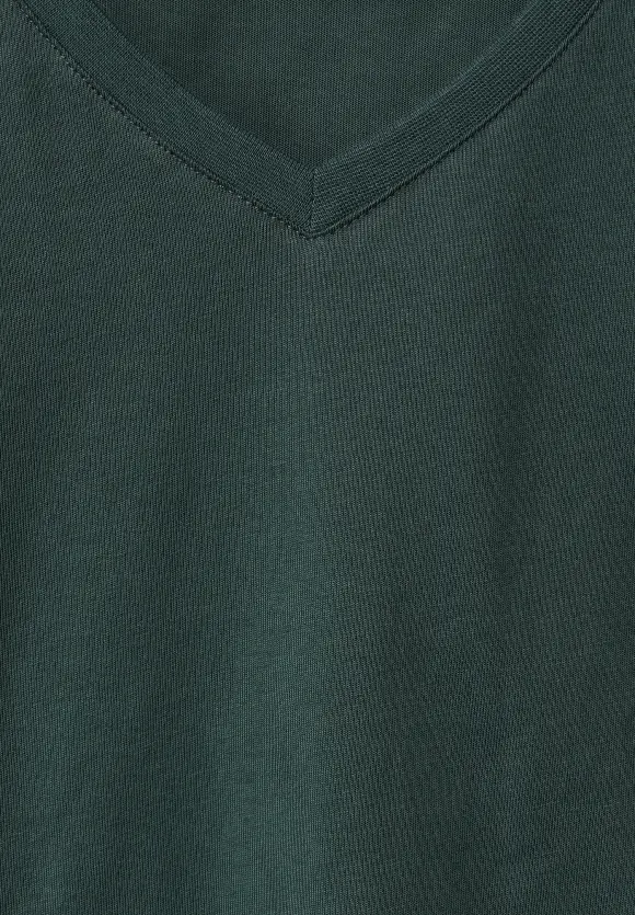 Basic V-Neck  T-Shirt - dark urban green