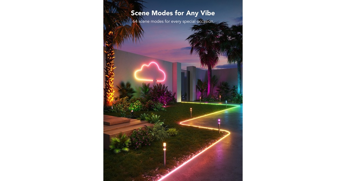 GoveeRGBIC Outdoor Neon Rope Light sfeerverlichting  (10 meter, 2,4GHz wifi + Bluetooth)