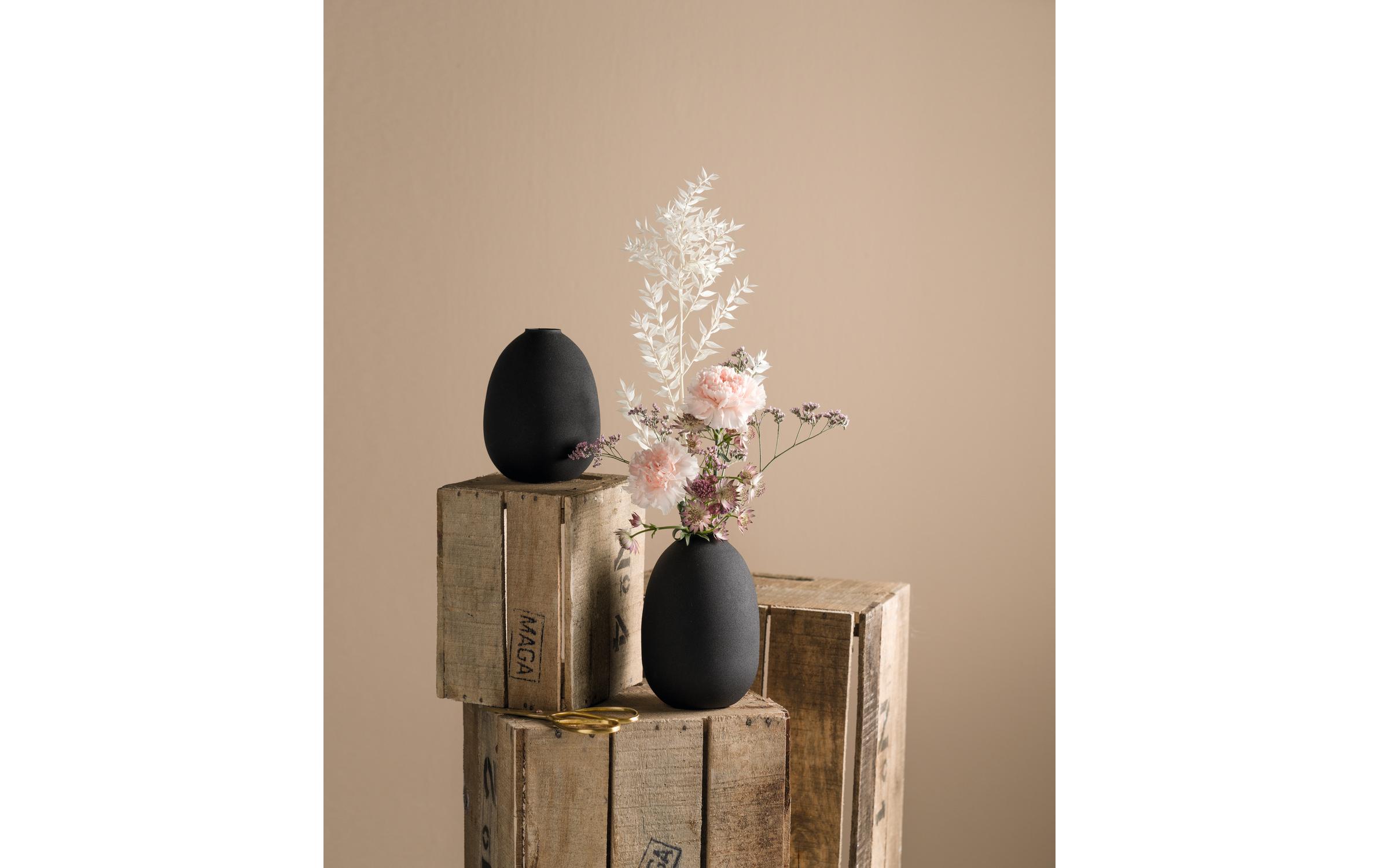 Vase Metall 16 cm, Schwarz, 2 StückBlumenvase aus Metall
