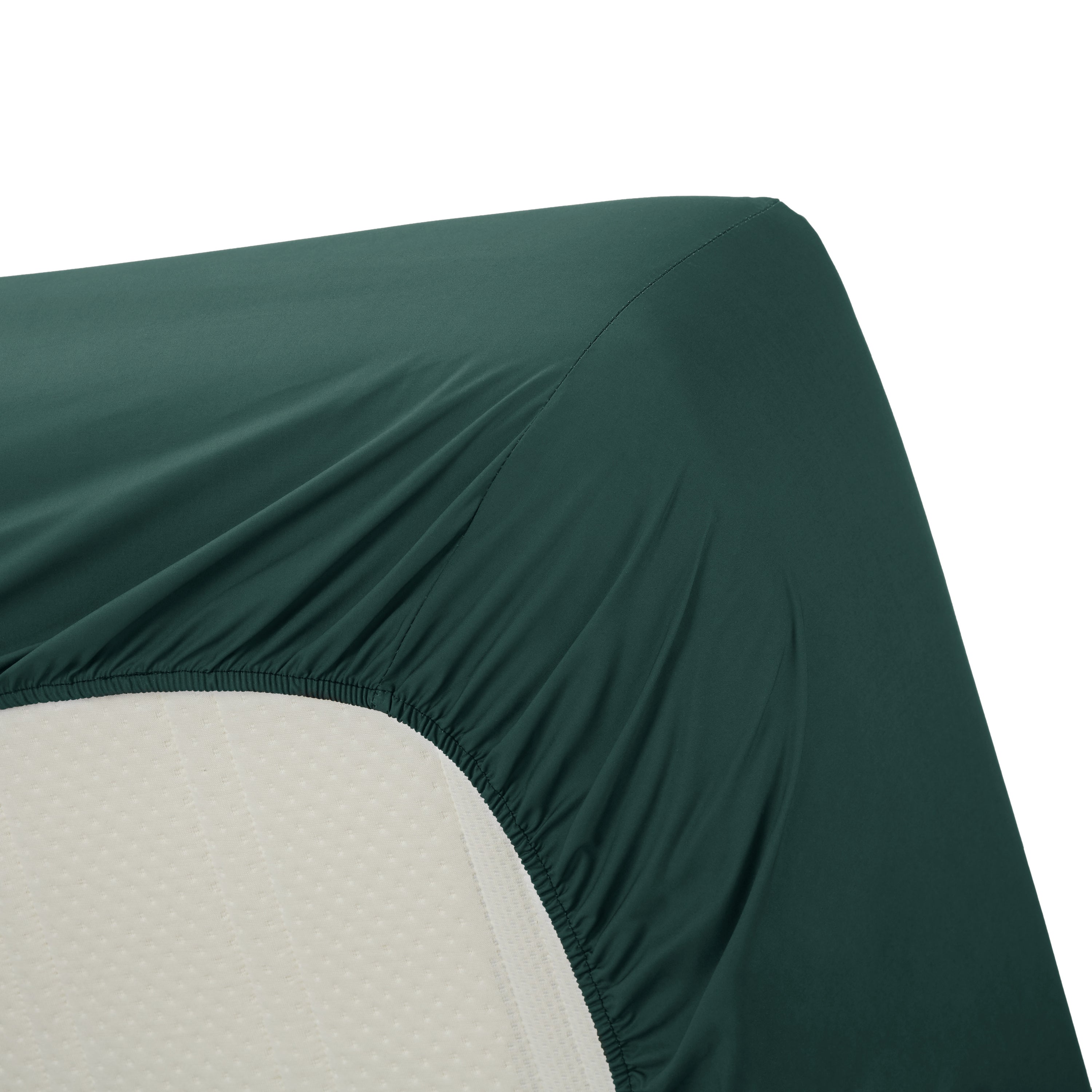 Ambiante Cotton Uni Hoeslaken 160 x 200 cm - Donkergroen
