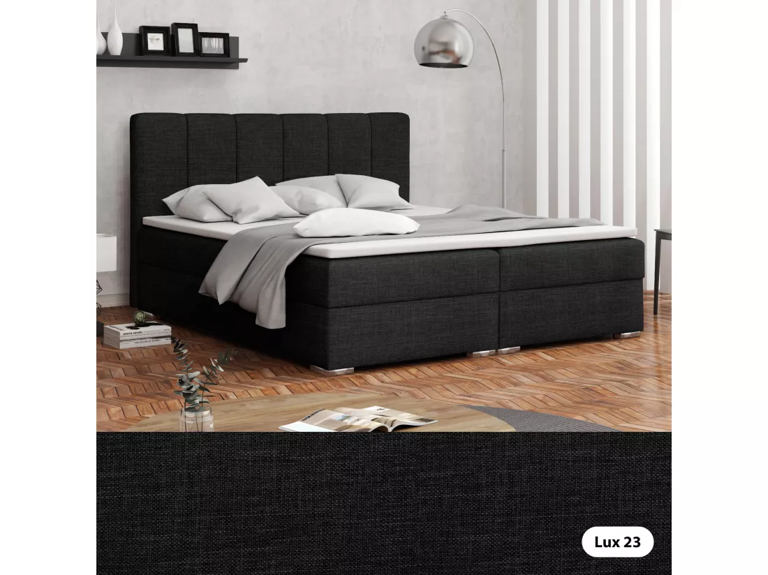 LIT BOXSPRING avec surmatelas Norrby 180x200 cm, noir (Lux 23)