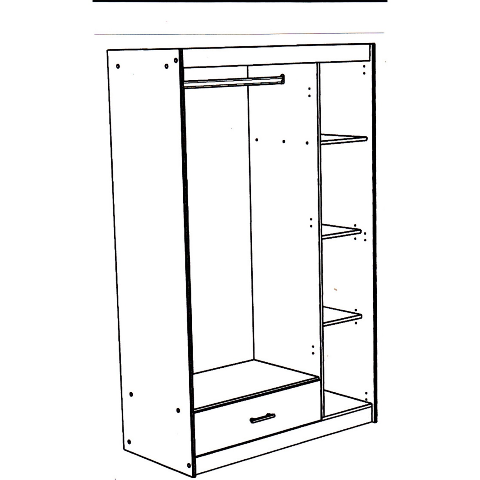Parisot Kleiderschrank 3-trg. 