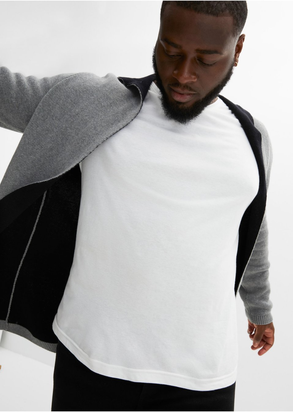 Gilet en maille à capuche
