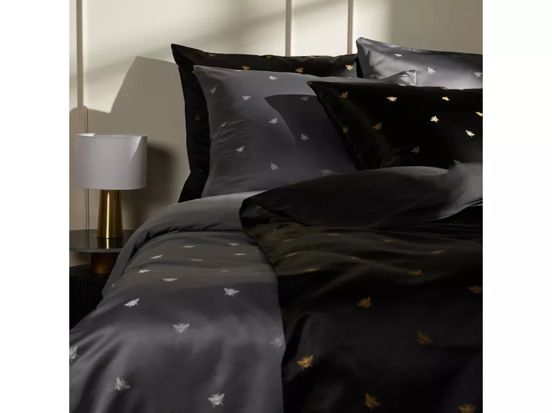 Drap En Jacquard Beliamo Noir Moyen 200 x 220