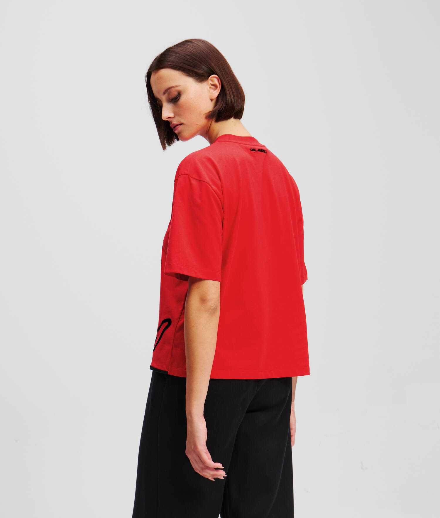 T-SHIRT OURLET KARL SIGNATURE - Rouge Course