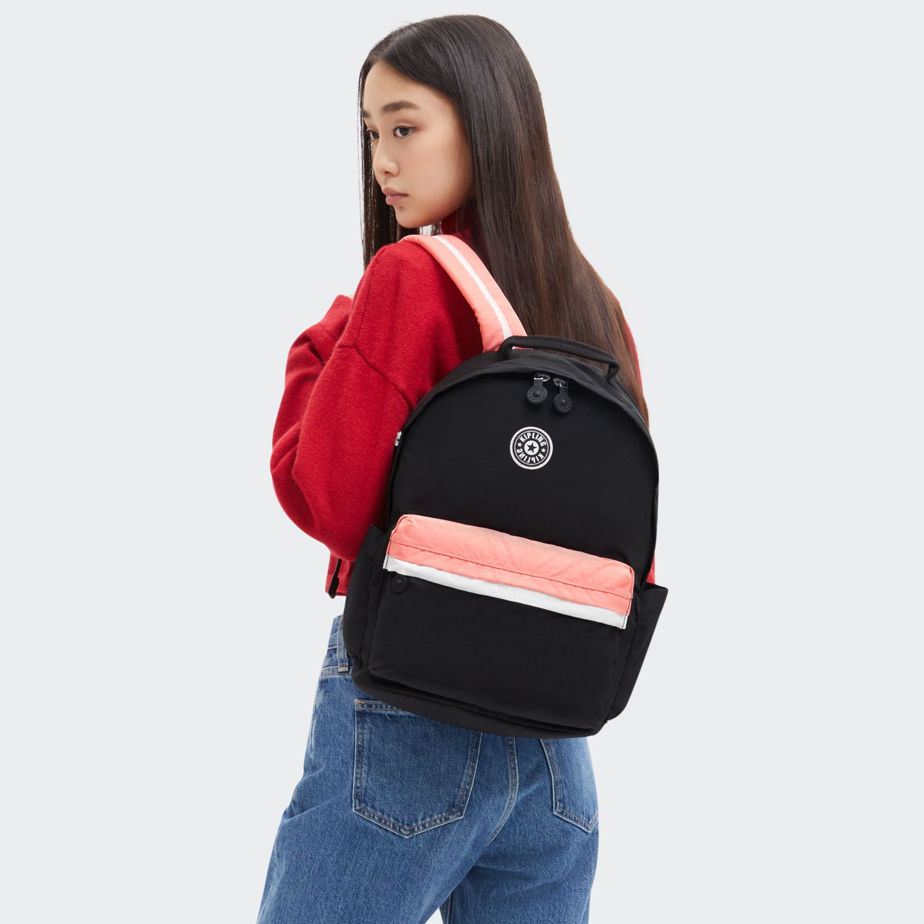 DAMIEN M Grand sac à dos avec bretelles rembourrées - Jazzy Black Block