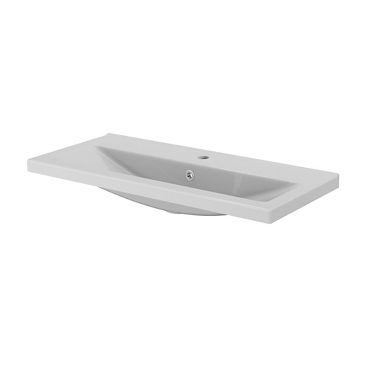 Plan vasque faible profondeur blanc GoodHome Nira 80 cm