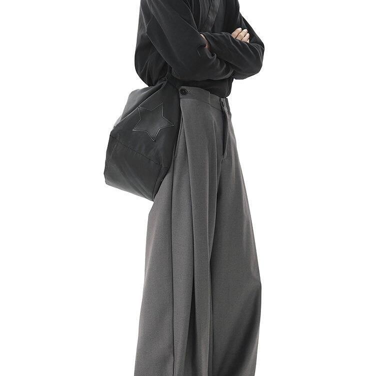 Kimeya - Hoge taille effen wijde broek