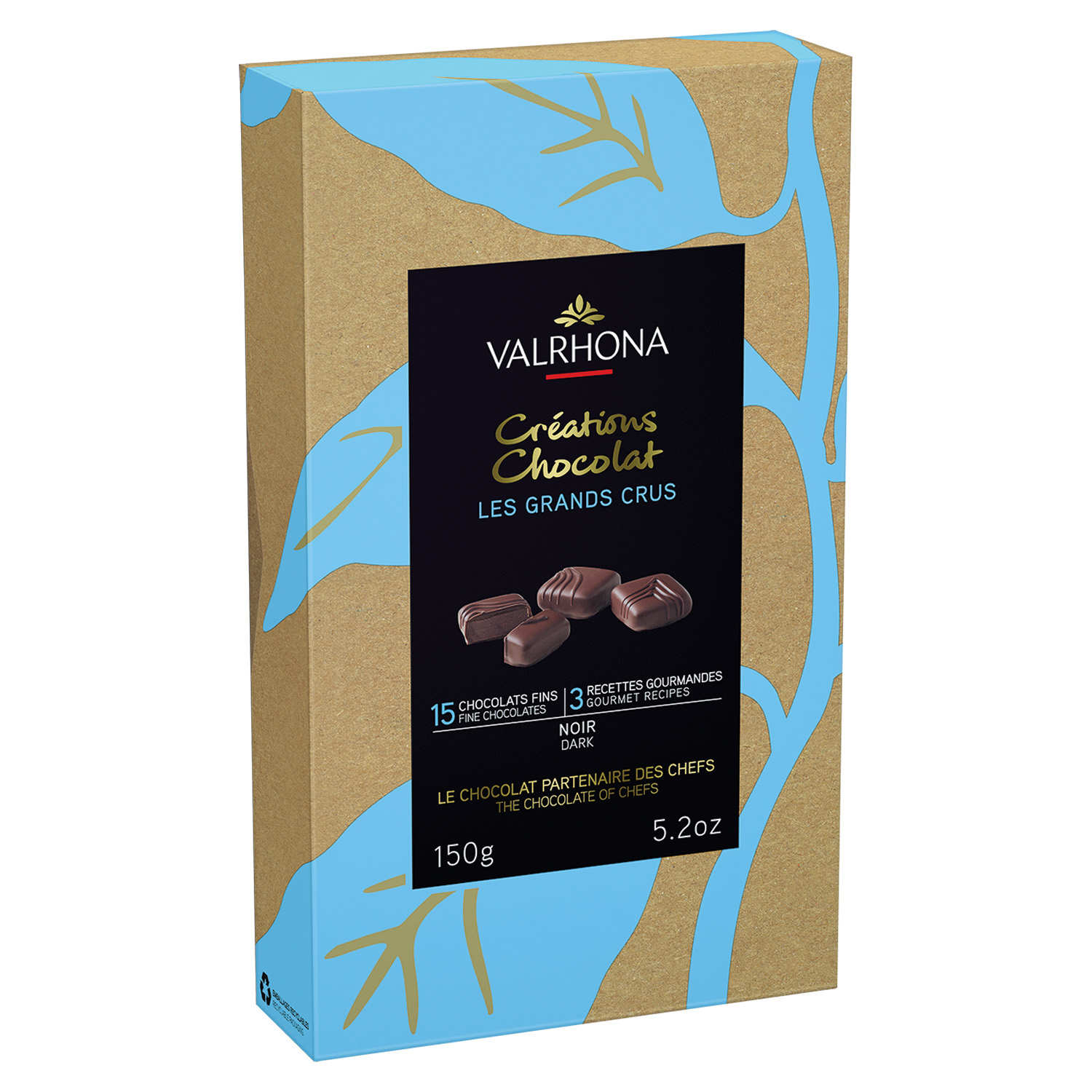 Coffret Les Grands Crus Valrhona 15 chocolats fins Noir