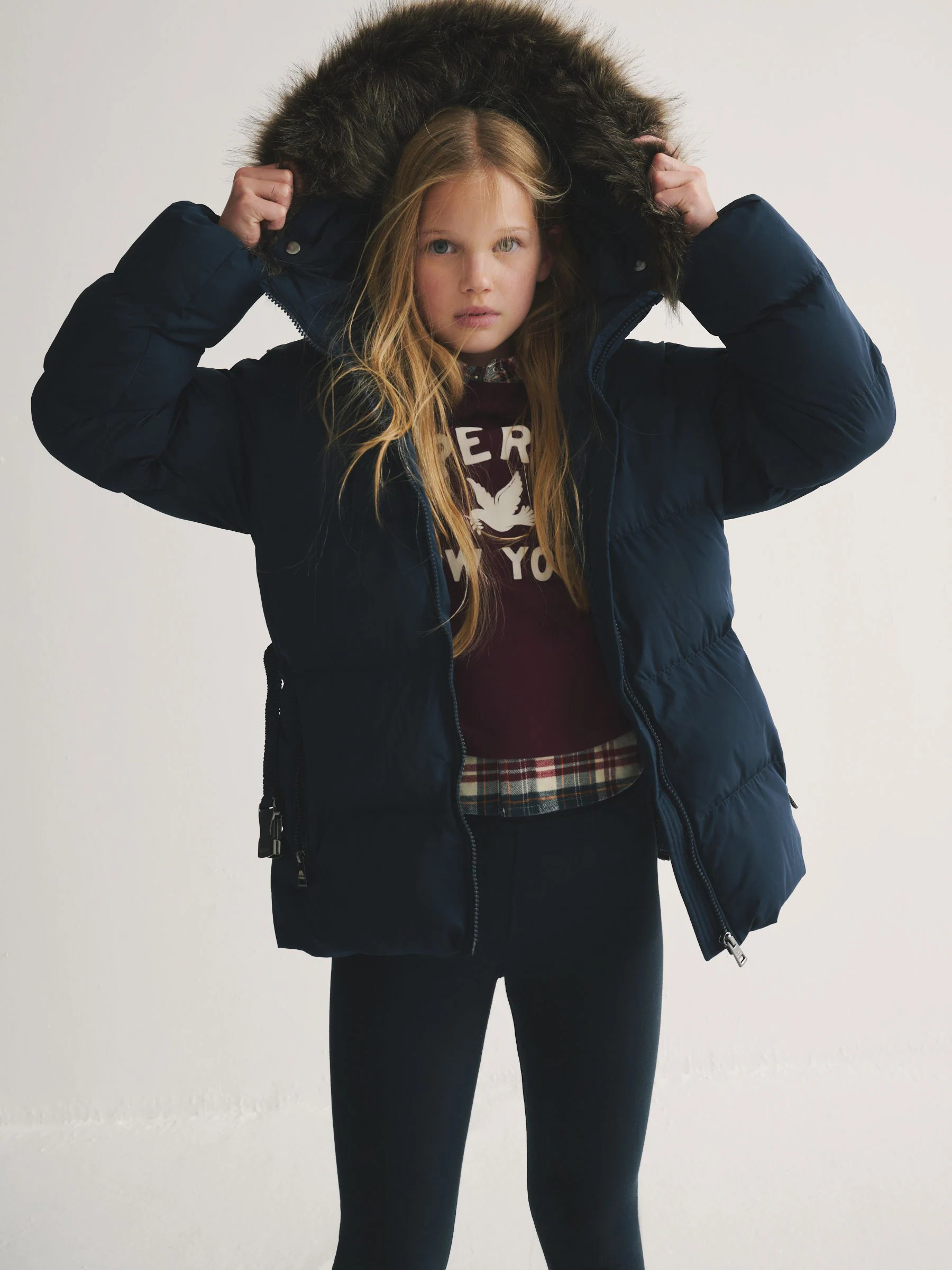 Marineblauw - Superdry Belted Puffer Coat