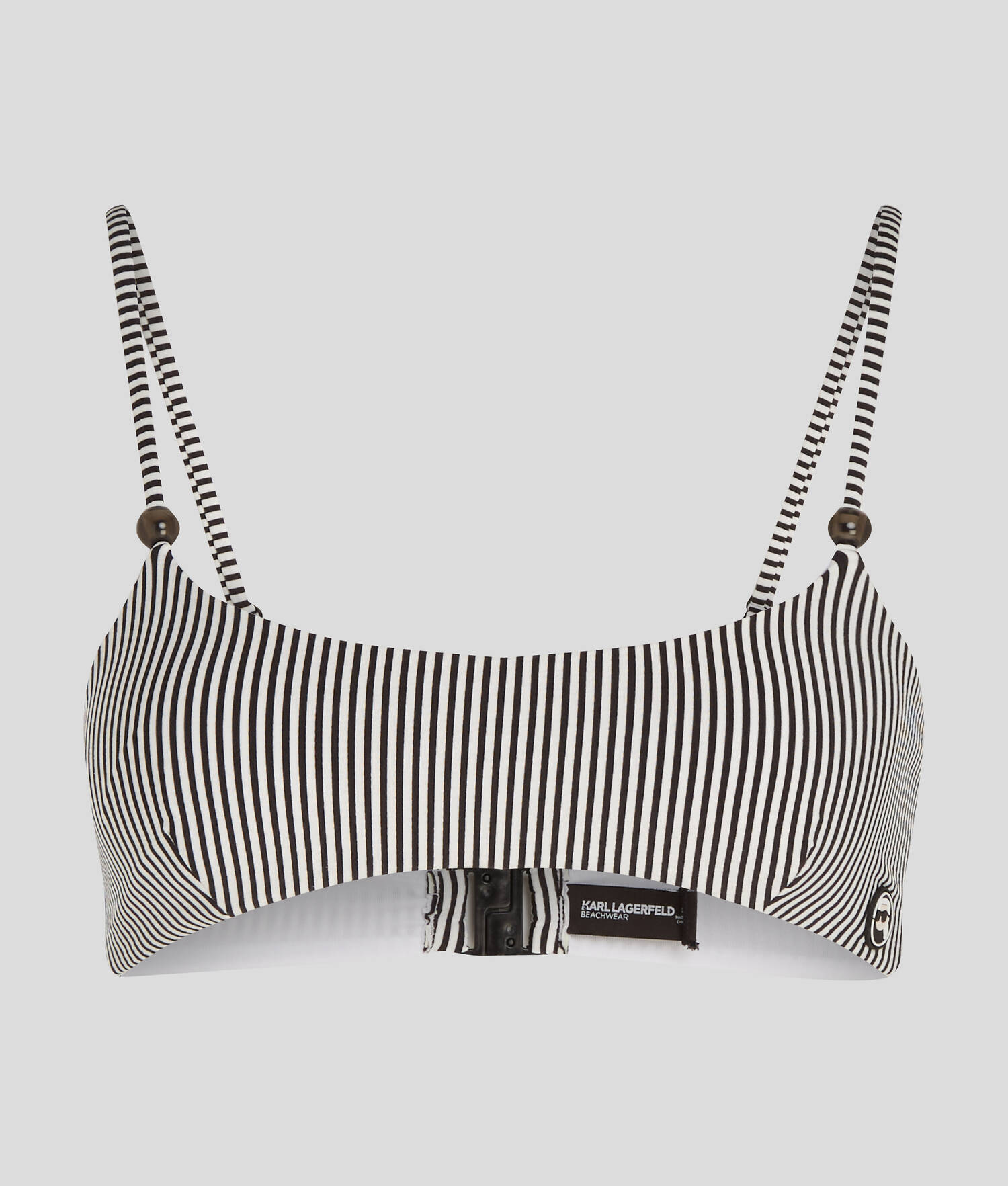 HAUT DE BIKINI BANDEAU À RAYURES IKON - Rayure blanc-noir
