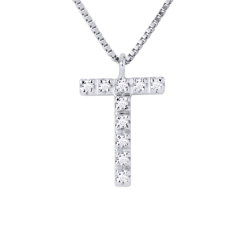Collier ALPHABET Diamants 0,05 Cts  LETTRE 
