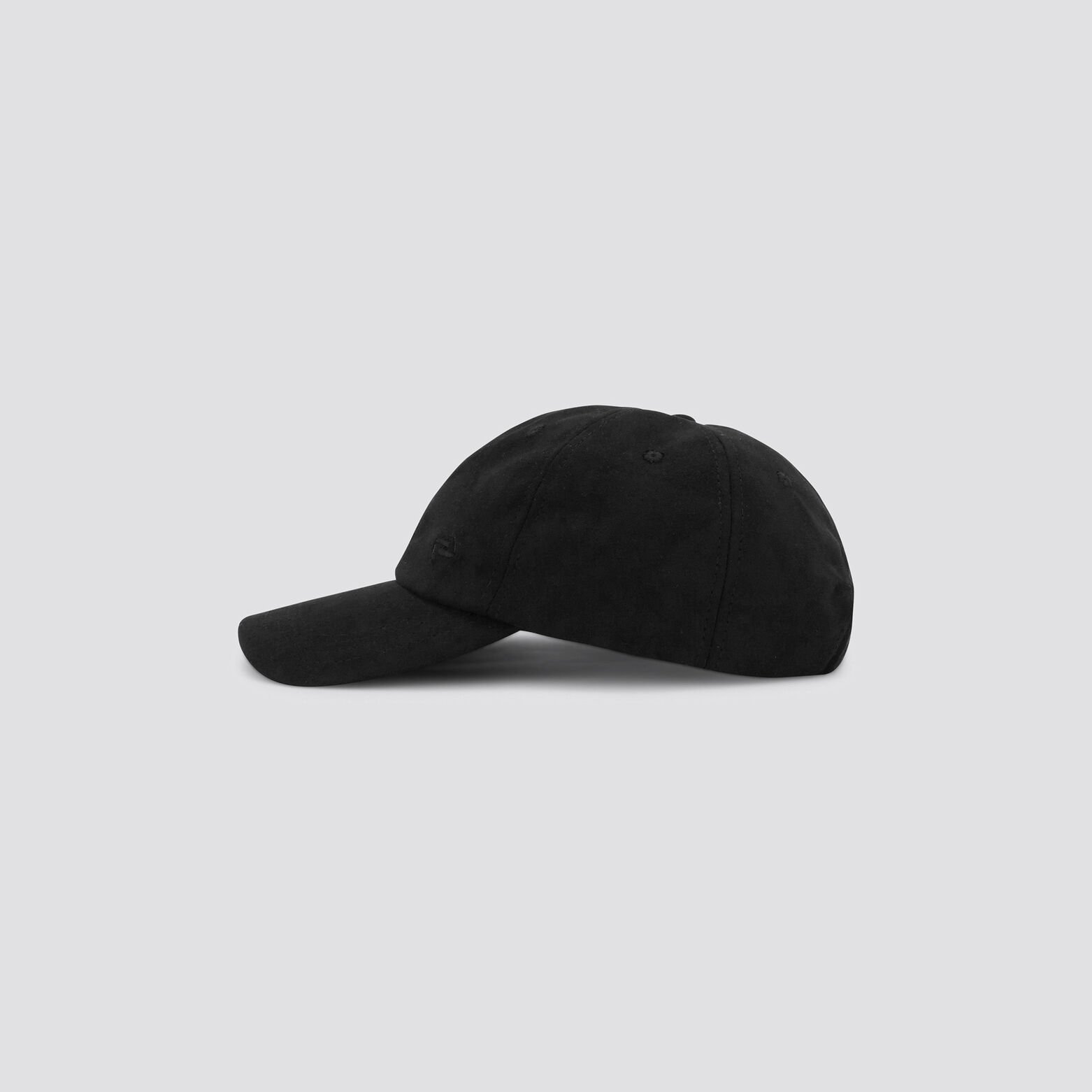 Casquette Unie en Suède Noir