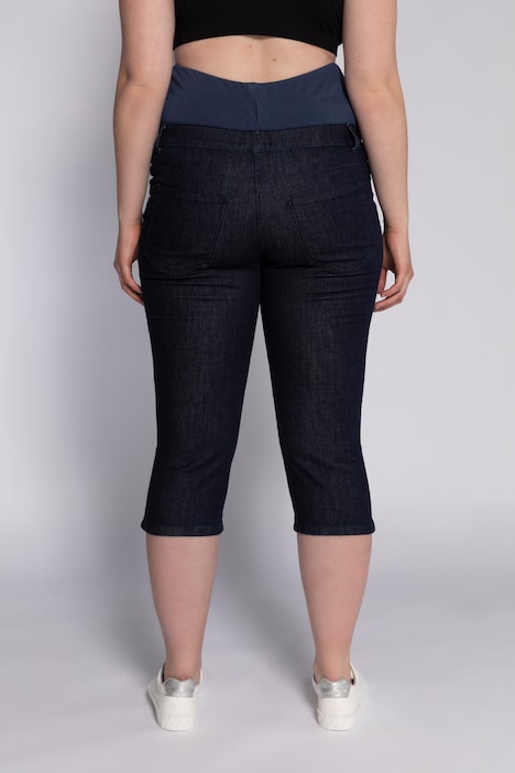 Bellieva-Capri Jeans, Umstandshose, Elastikbund, Biobaumwolle, GOTS