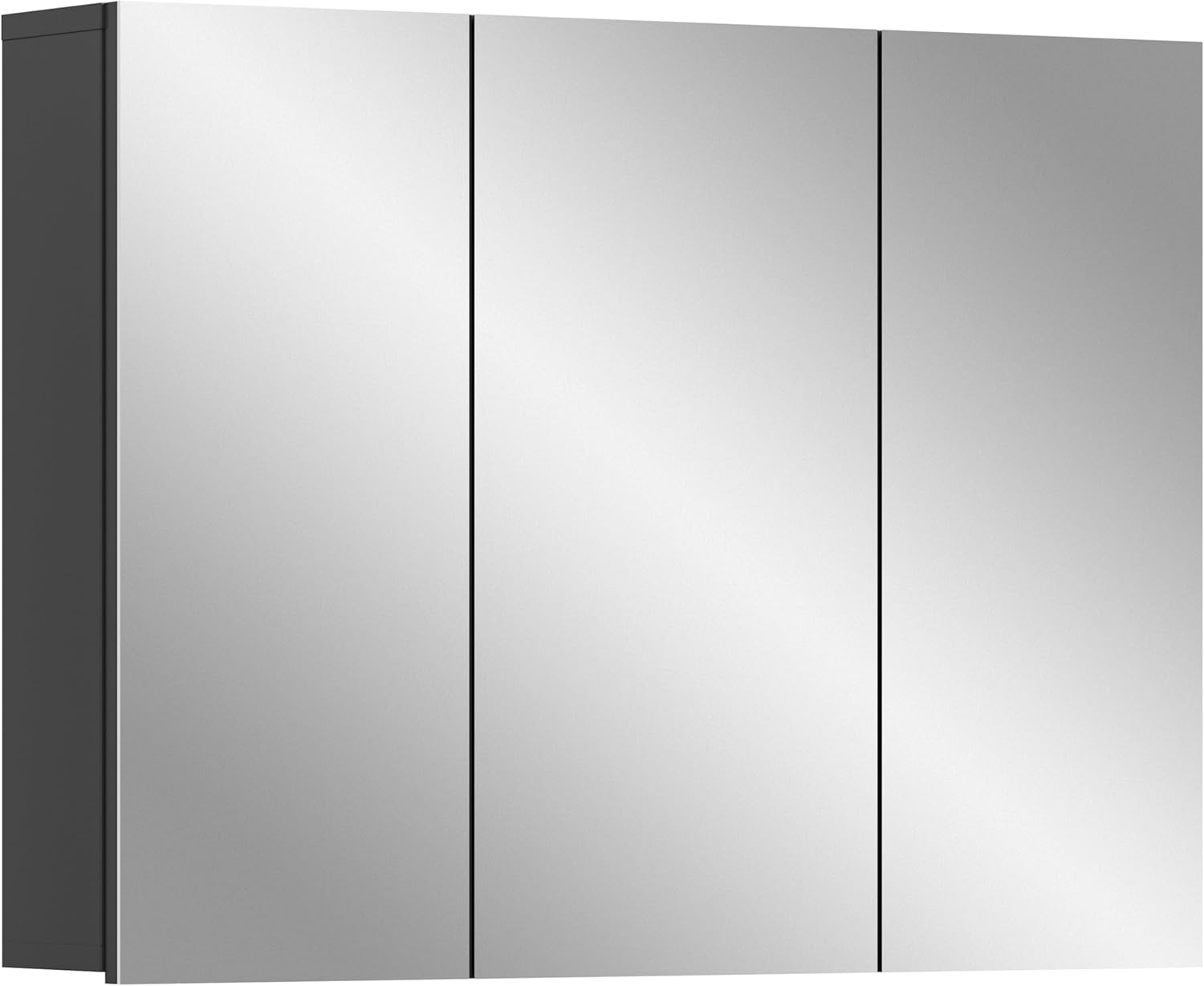 xonox.Home - Spiegelschrank Soft 80x60x15 cm in Front Spiegelfläche Korpus grau Nb - Badspiegelschrank Spiegelschränke fürs Bad - modern, praktisch und funktional