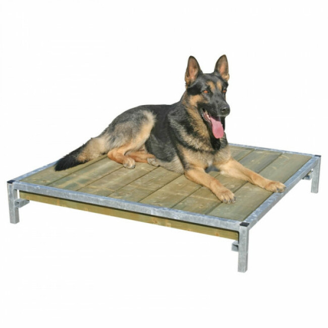 Banc de couchage en bois avec cadre acier pour chien