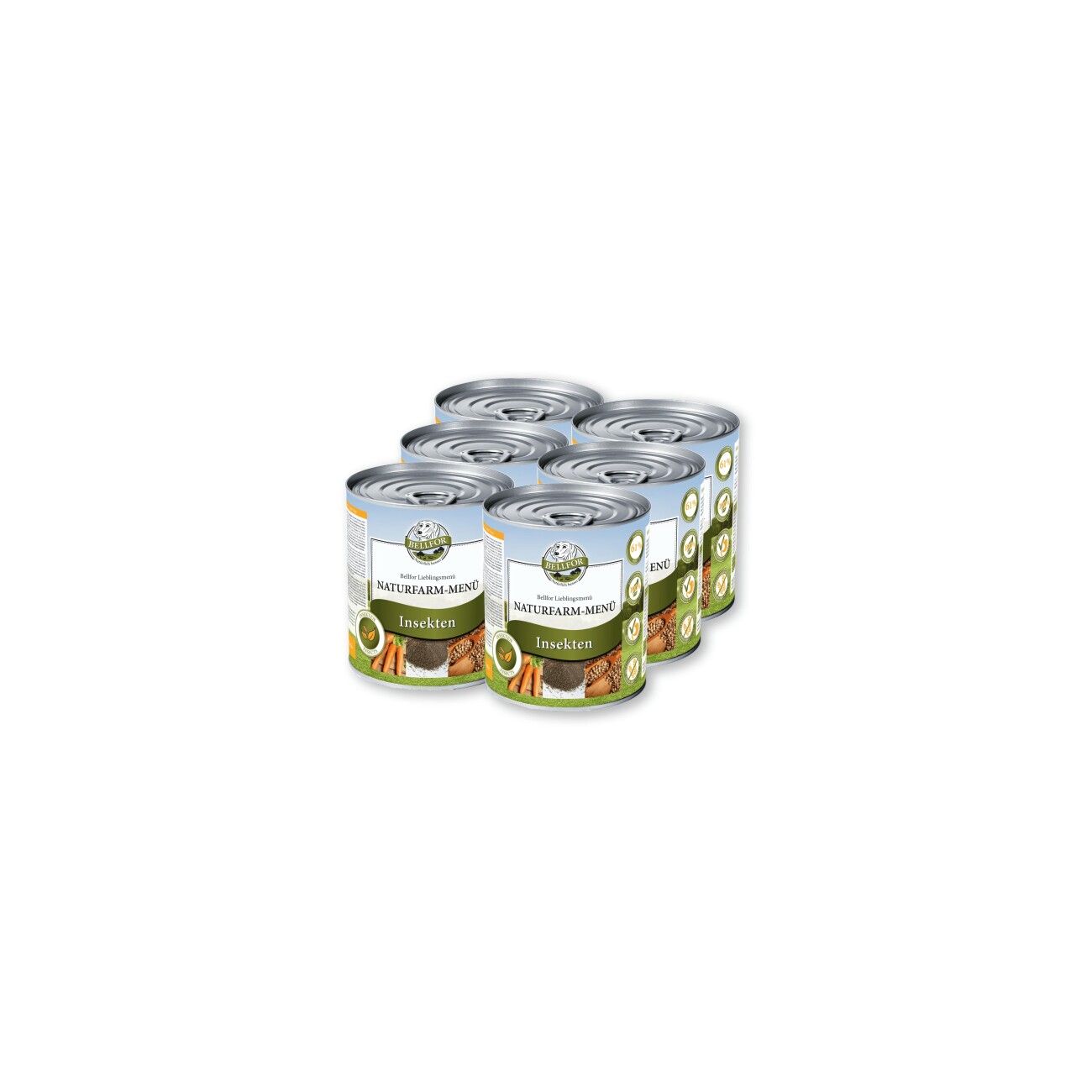 Bellfor Hundefutter Nass mit Insekten - Naturfarm-Menü - 6x800g