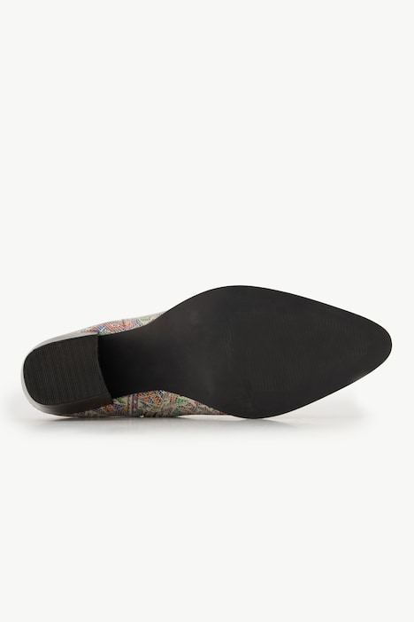 Leder-Stiefeletten, Schlangenlederoptik, Weite H