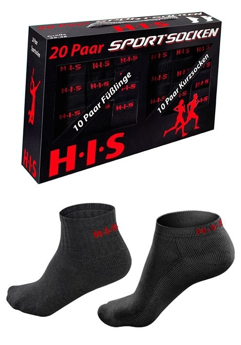 H.I.S Kurzsocken Set, 20 Paar tlg. und Sneakersocken mit Frottee