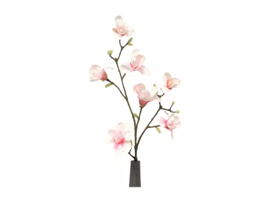 ~Fleur artificielle magnolia haut de gamme cimetière tissu rose 100 cm