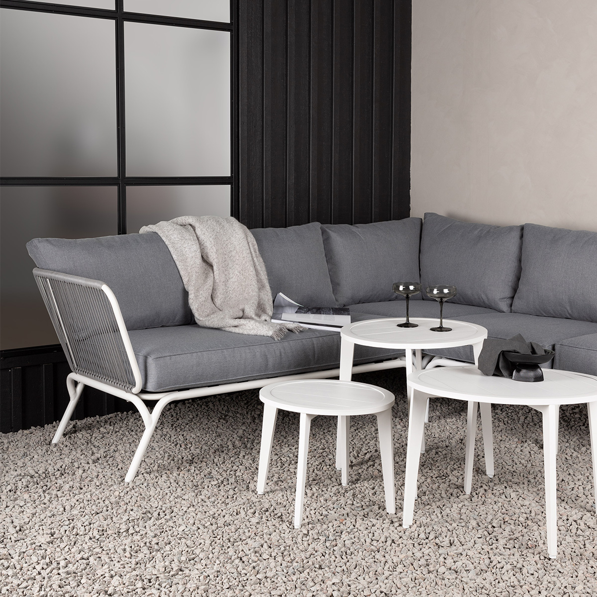 Loungeset Hanne 2 delig - met zitkussens Grijs