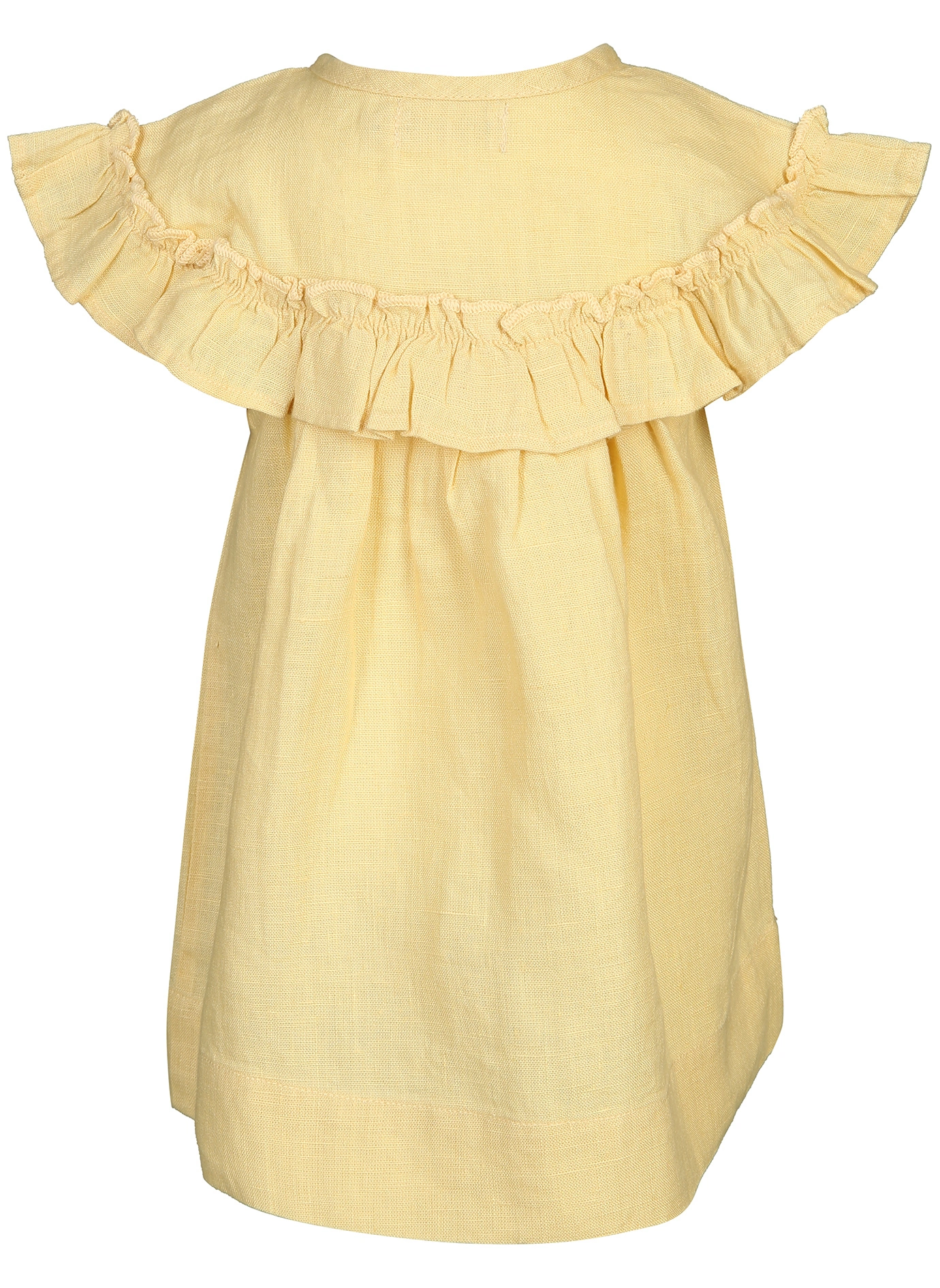 Kurzarmkleid DRUSS aus Leinen in banana