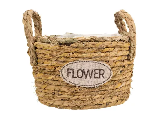 Panier en corde tressée marron d21x13h