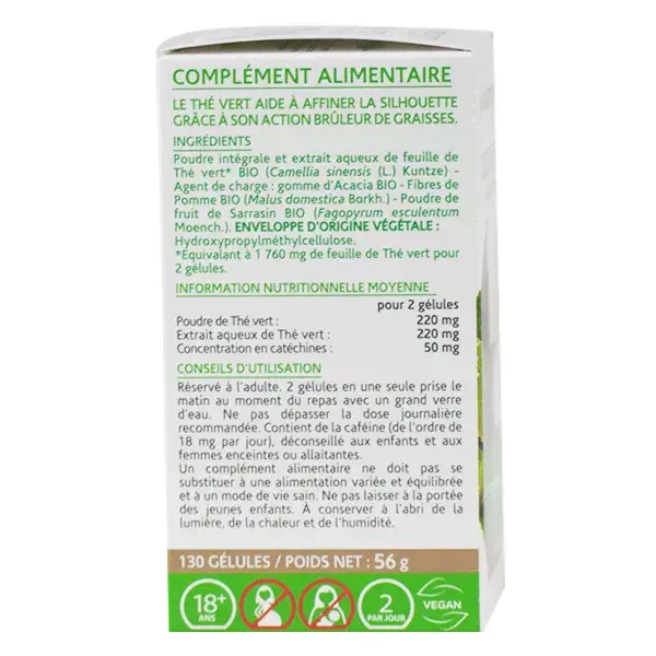 Arkopharma Arkogélules Chá Verde Orgânico 130 cápsulas