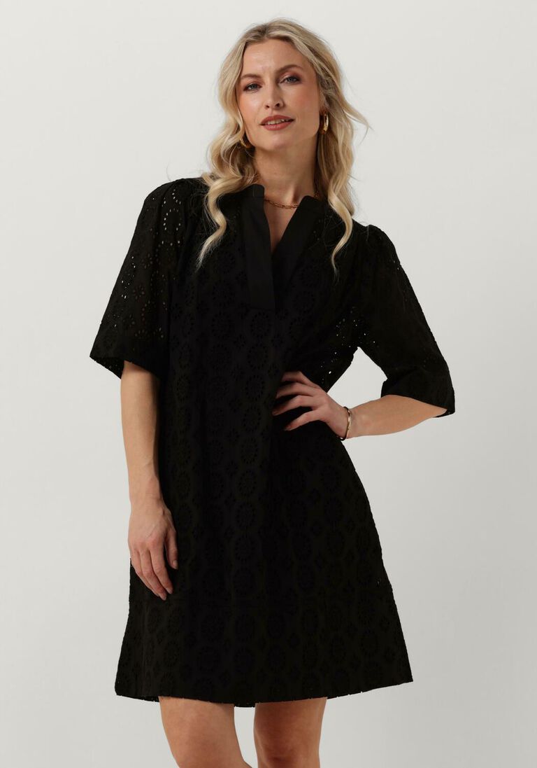 RUBY TUESDAY zwarte ruby tuesday mini jurk sabela half sleeves full embro short dress