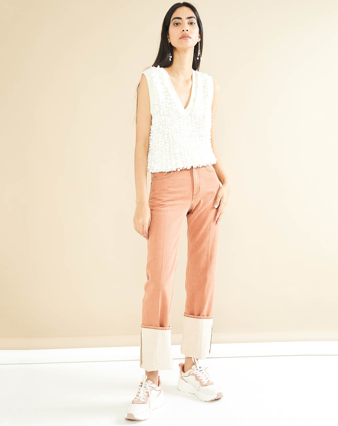 Bellerose Jean droit 100% Coton Bio Priest orangé