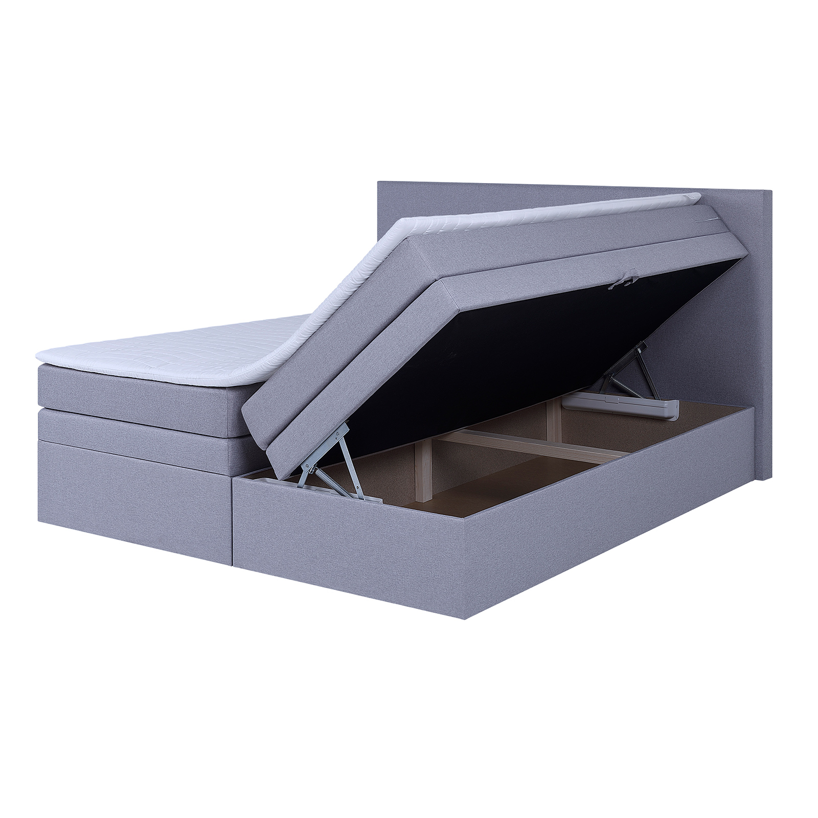 Boxspringbett - silber - H3 - Bonellfederkern - 180x200 cm