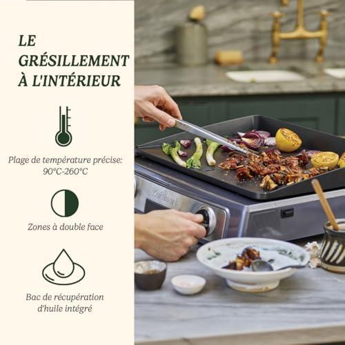 Cuisinart 3 en 1 Grilleur, gaufrier et omelette| Grilleur de sandwichs, presse à panini, crêpière Grilleur électrique | Plaques amovibles et interchangeables antiadhésives | moins d'huile | 210°C | : Cuisine et Maison