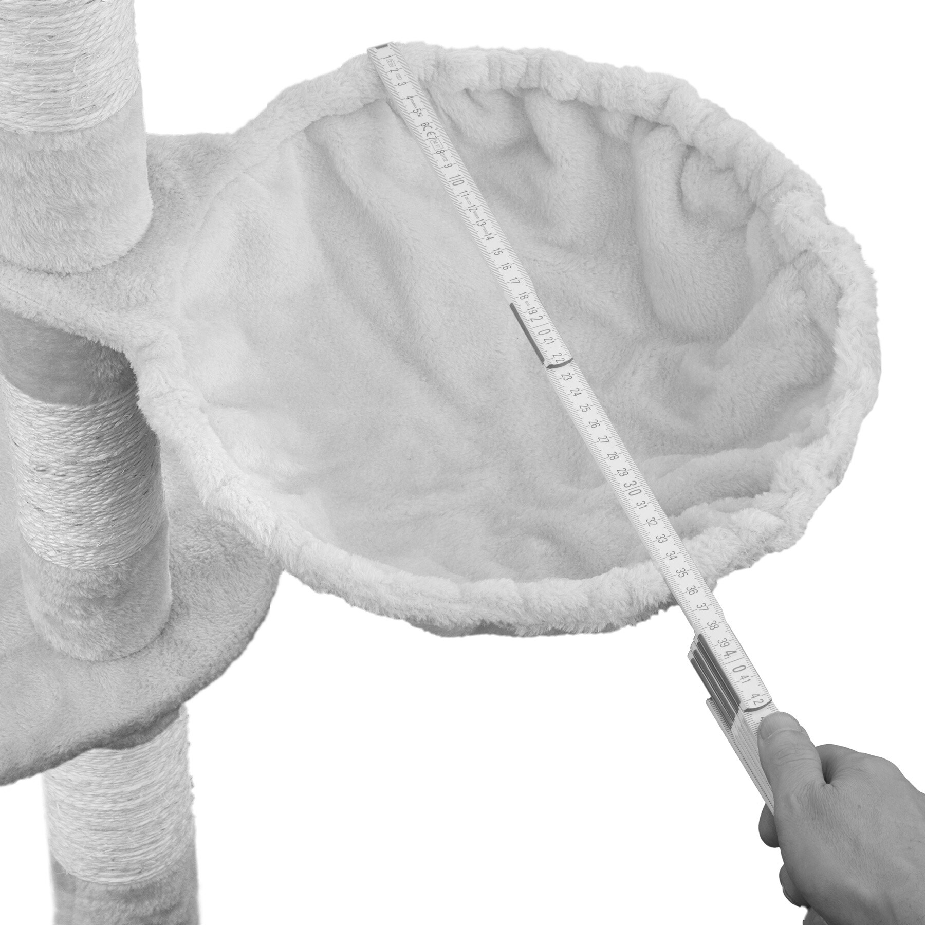 tectake® Kratzbaum, 201 cm, mit 2 Katzenhäusern, inklusive Spielkordel und Kippschutz