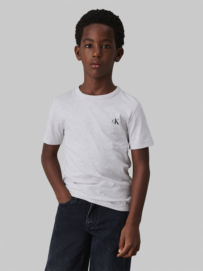 Calvin Klein STRIPED 2P REG. T-SHIRT Heather grey / thin black stripes