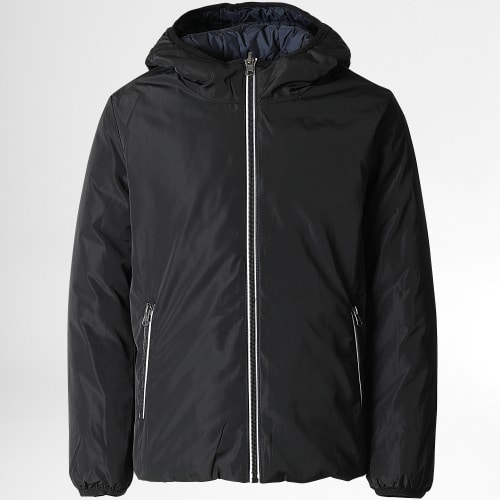 Veste Zippée Capuche Réversible Enfant Kthur Noir Bleu Marine