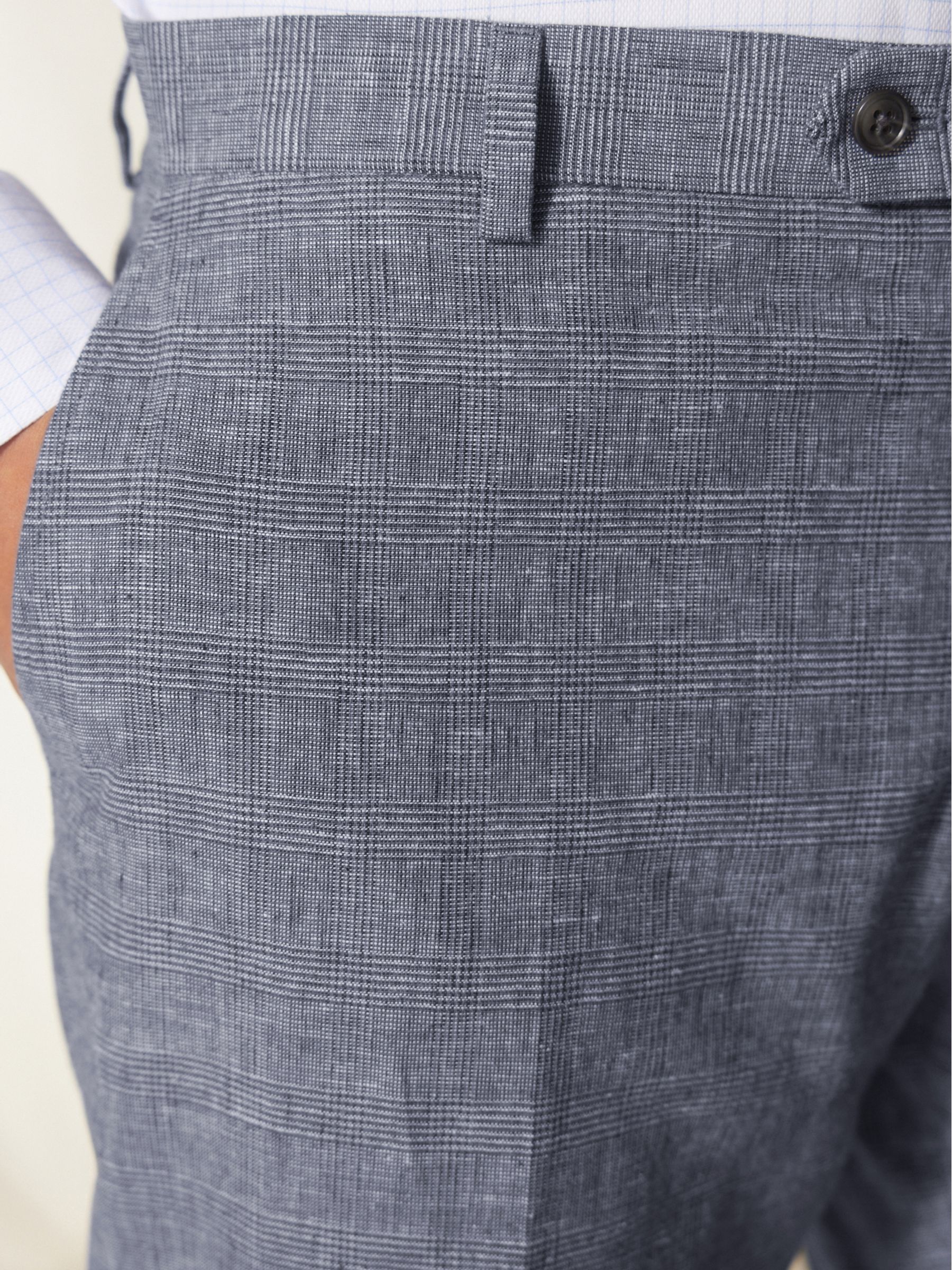 Blauw - Slim-fit kostuum van linnemix: broek