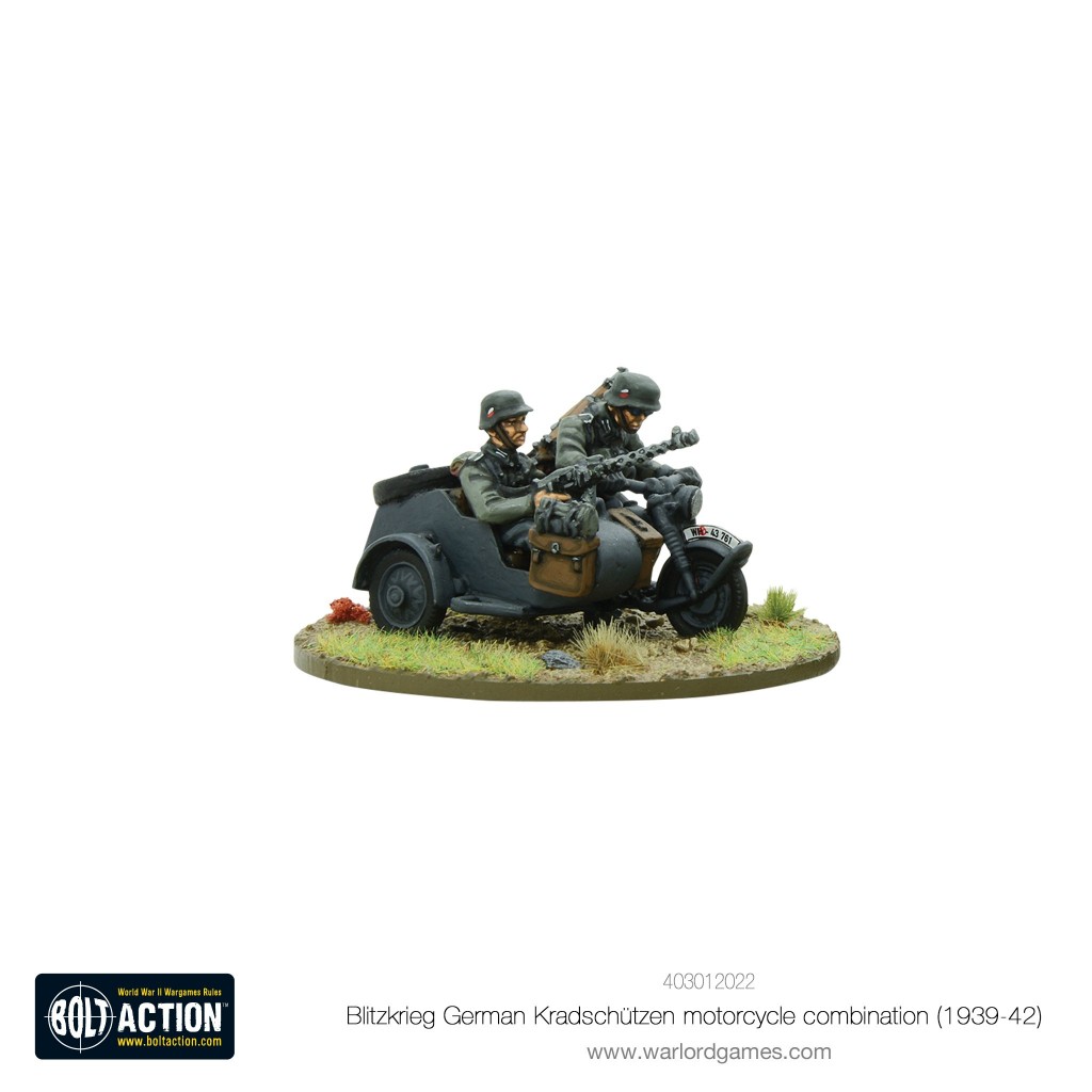 Bolt Action - Blitzkrieg German Kradschützen Motorcycle combination (1939-1942)