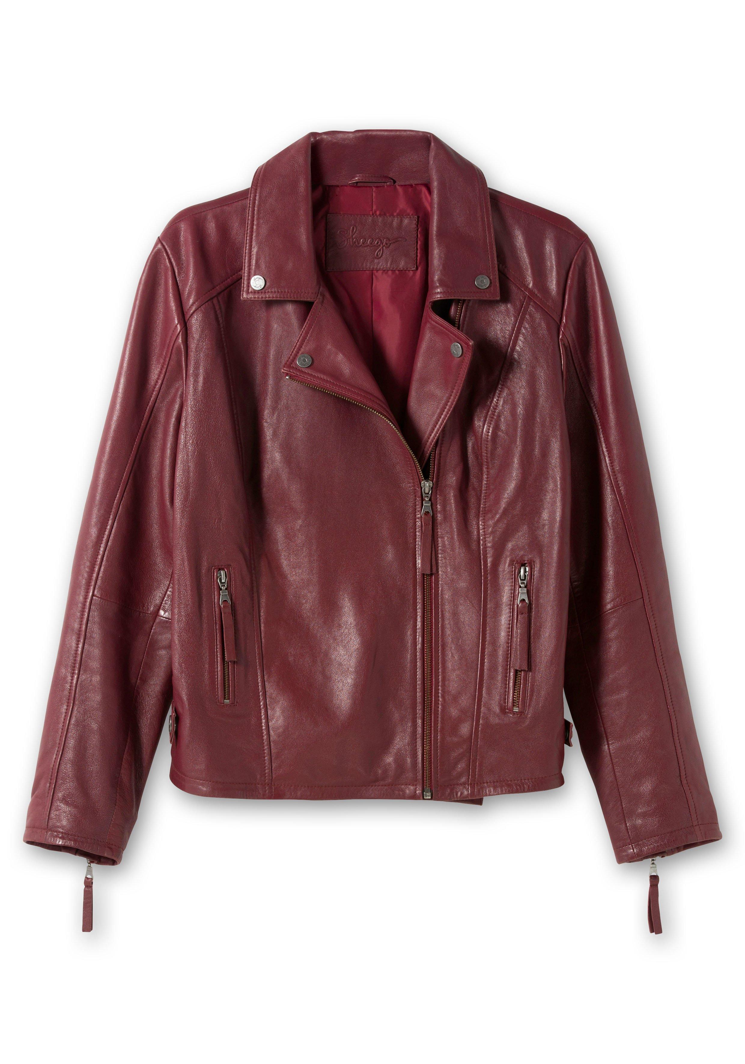 Kurze Lederjacke aus Lammnappa, im Biker-Stil