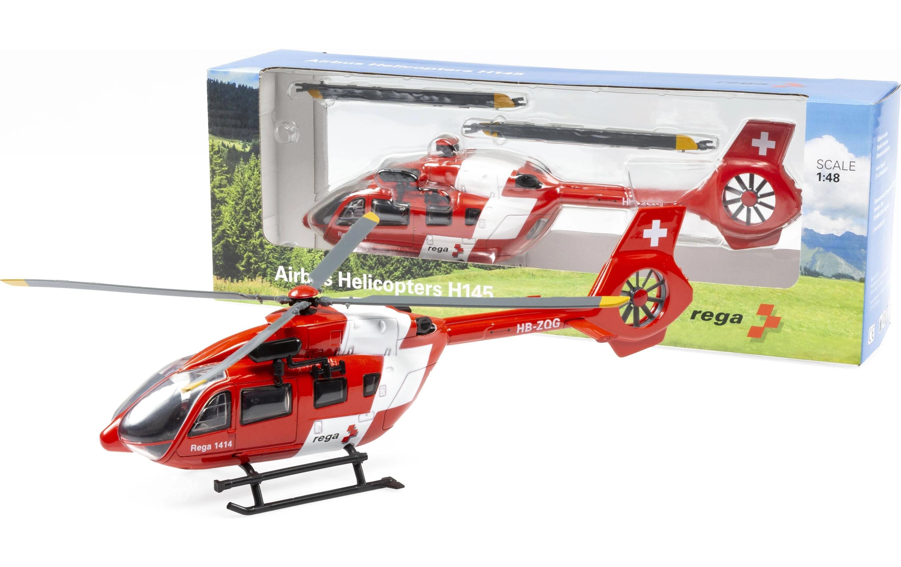 Toy Airbus Helicopters H145 Rega 1:48Metallmodell im Massstab 1 : 48
