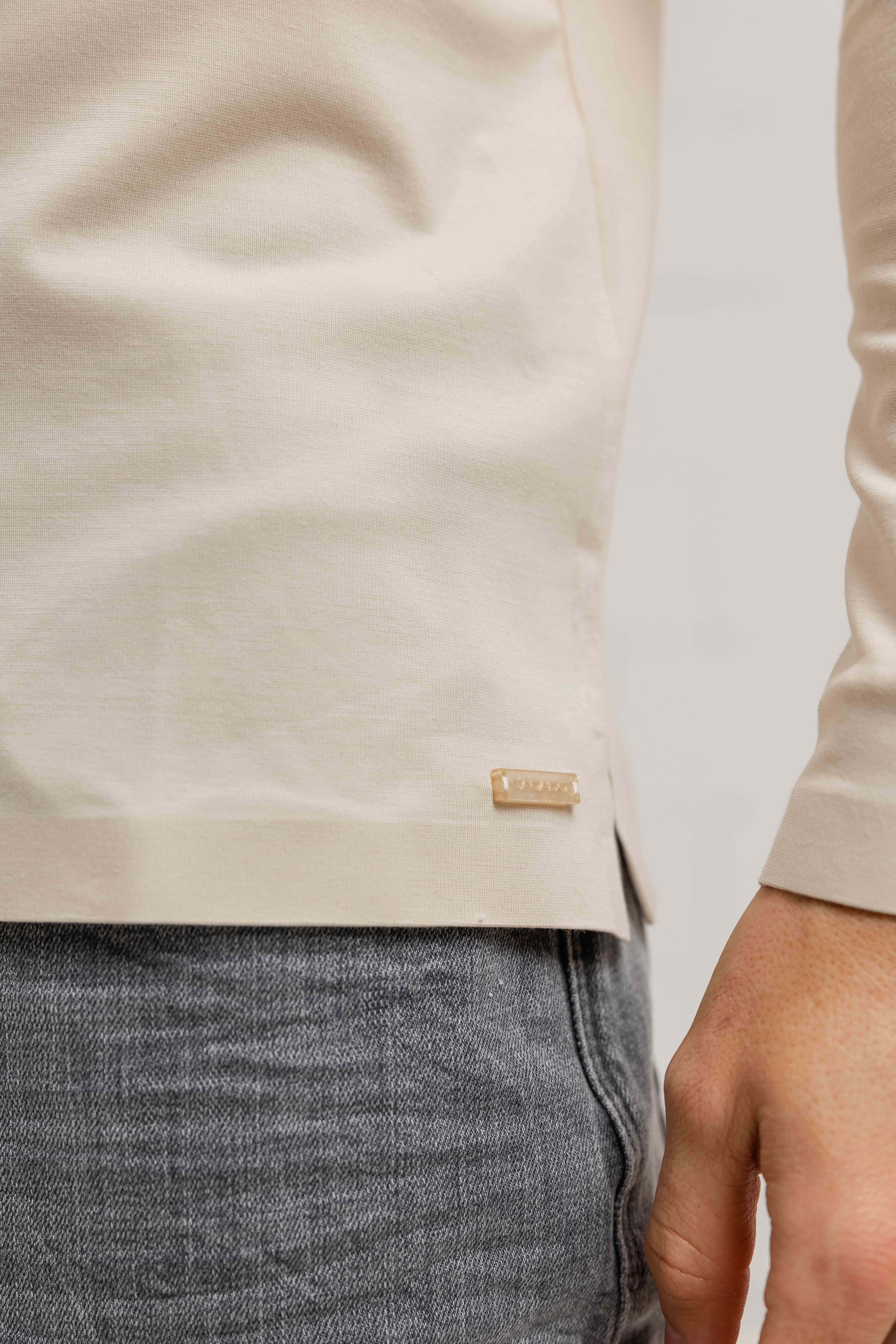 Dadado Bari Lange Mouwen Polo Heren Beige