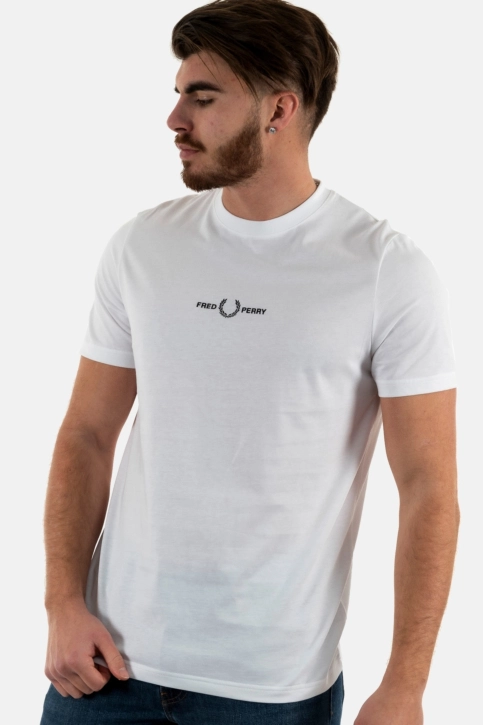 Tee shirt fred perry embroidered 100 white