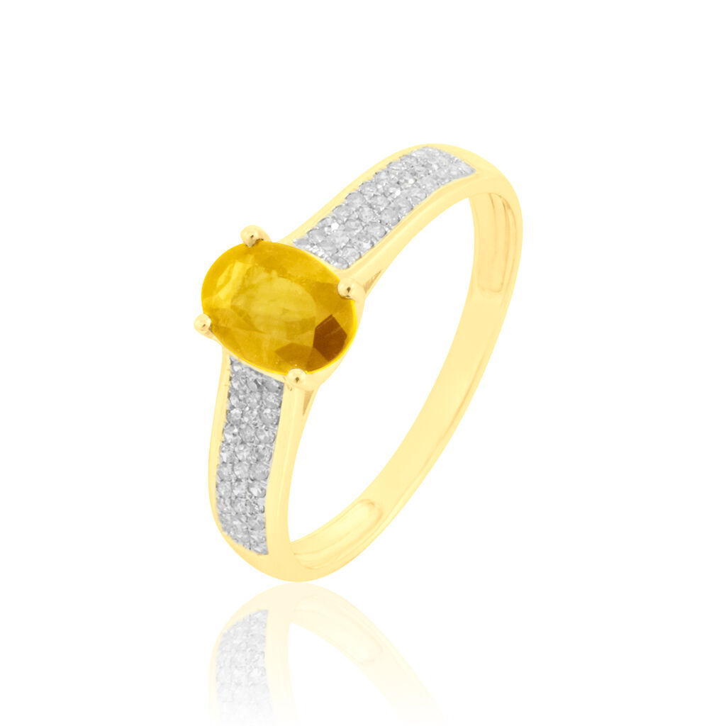 Bague Crista Or Jaune Citrine Et Diamant