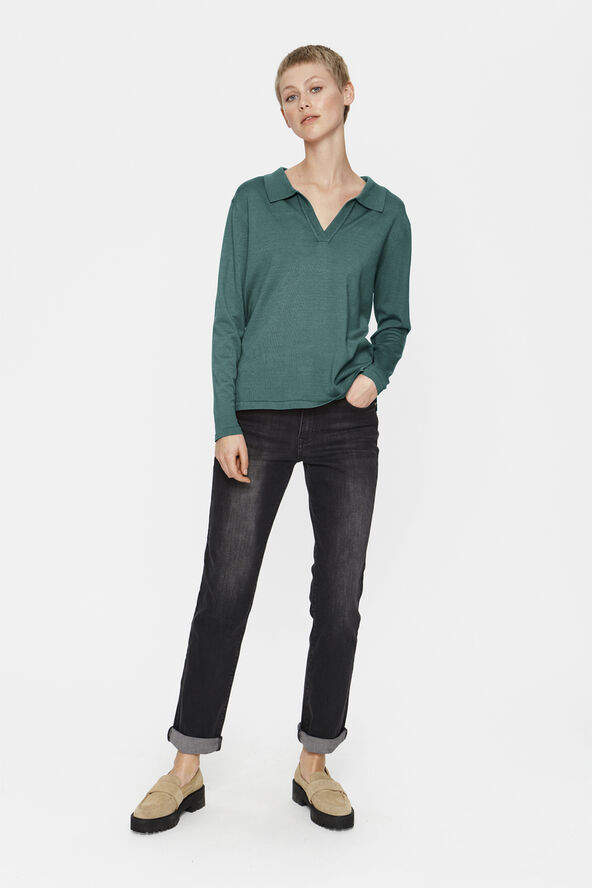 Saint Tropez MilaSZ Polo Pullover Sagebrush green melange