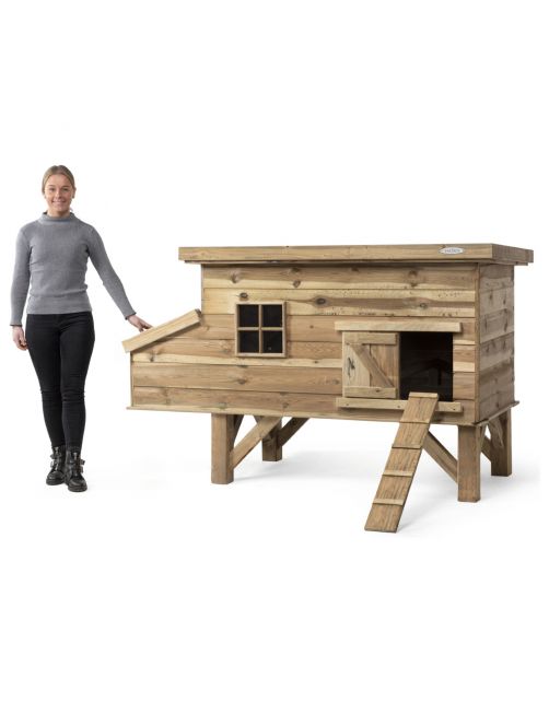 Voldux Kippenhok Finn - Dierenverblijf - 190x88x110 cm Bruin