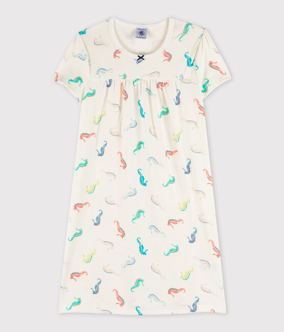 Chemise de nuit imprimé  hippocampes petite fille en coton